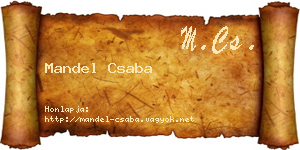 Mandel Csaba névjegykártya