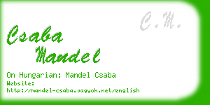 csaba mandel business card